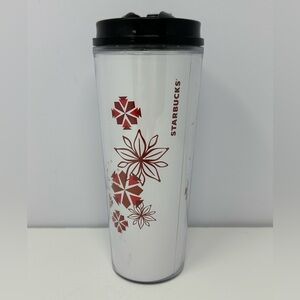 Starbucks 2013 15.8 Fl Oz Christmas Poinsettia Plastic Holiday Travel Tumbler O0